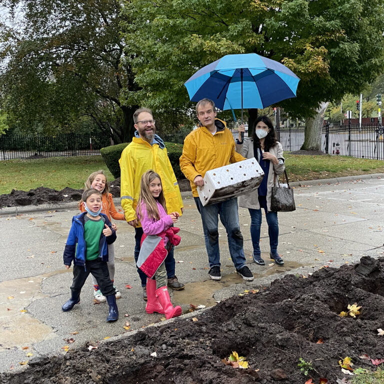 1 flower planting at church1
